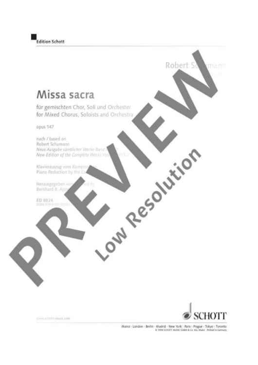 Missa sacra - Piano Reduction