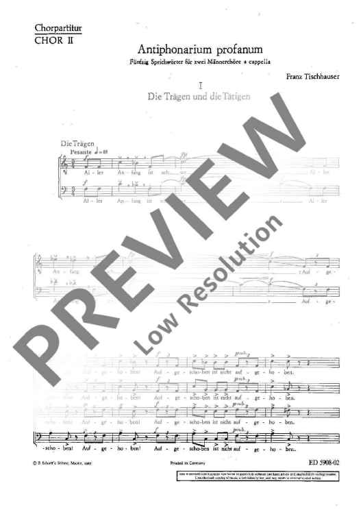 Antiphonarium profanum - Choral Score