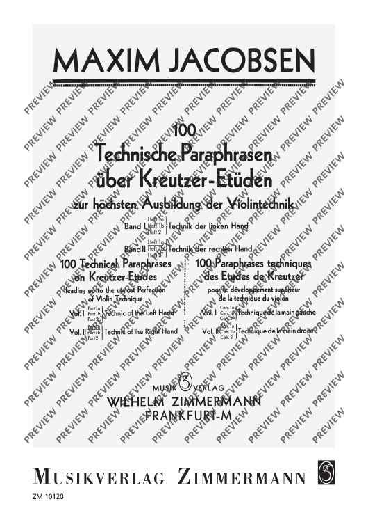 100 Technical Paraphrases on Kreutzer-Etudes
