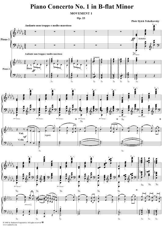 Concerto No. 1 for Piano and Orchestra in B-flat minor (B-dur), Movement I