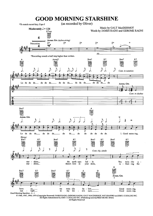 Good Morning Starshine (as recorded by Oliver)