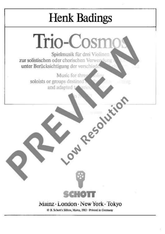 Trio-Cosmos - Performing Score