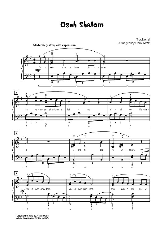 Oseh Shalom Sheet Music For Piano Sheet Music Now oseh-shalom-sheet-music-for-piano-sheet-music-now