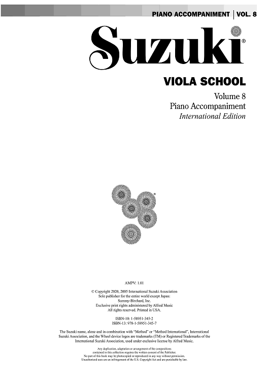 Suzuki Viola School, Volume 8 - Piano Accompaniment