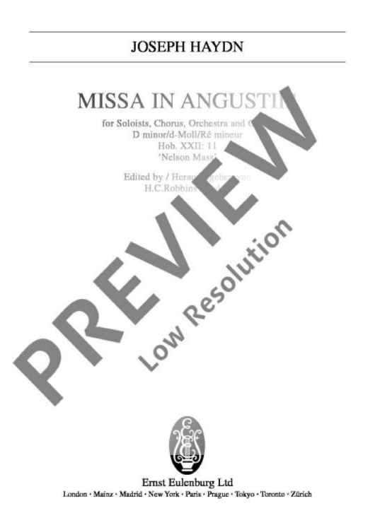 Missa in Angustiis D minor - Full Score