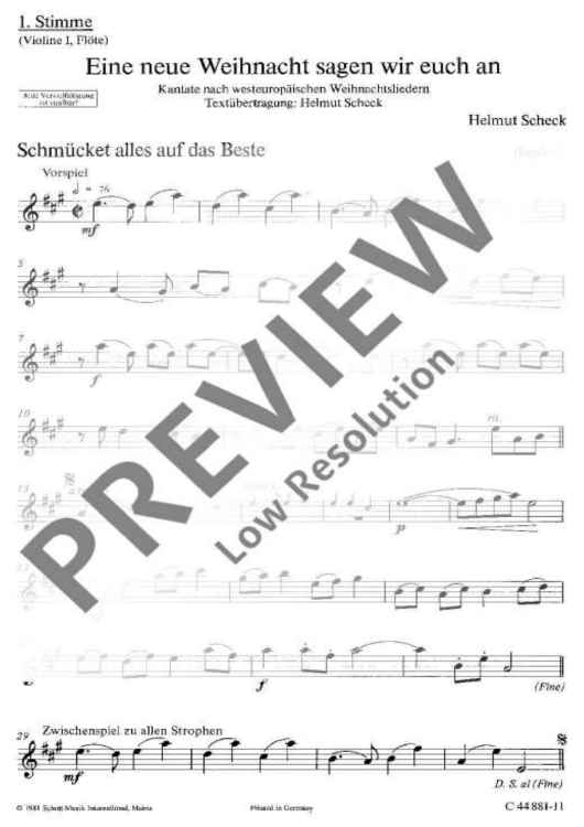 Eine neue Weihnacht sagen wir euch an - 1st Part In C