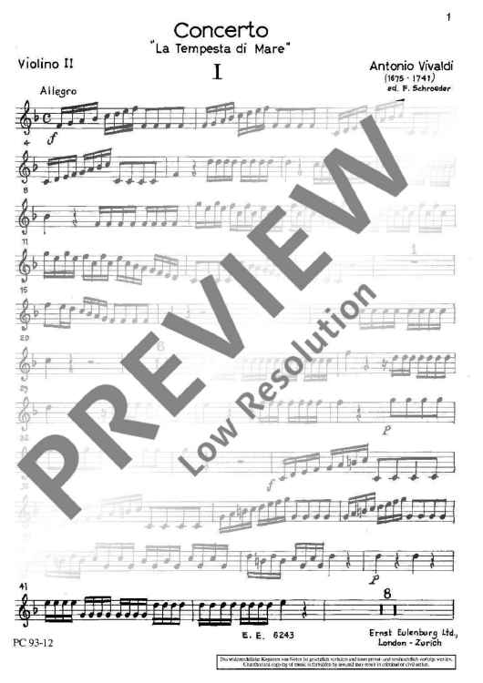 Concerto F Major - Violin II