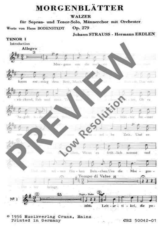 Morgenblätter - Tenor I