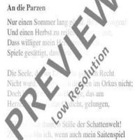 An die Parzen - Choral Score