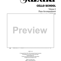 Suzuki Cello School, Volume 2 - Piano Accompaniment