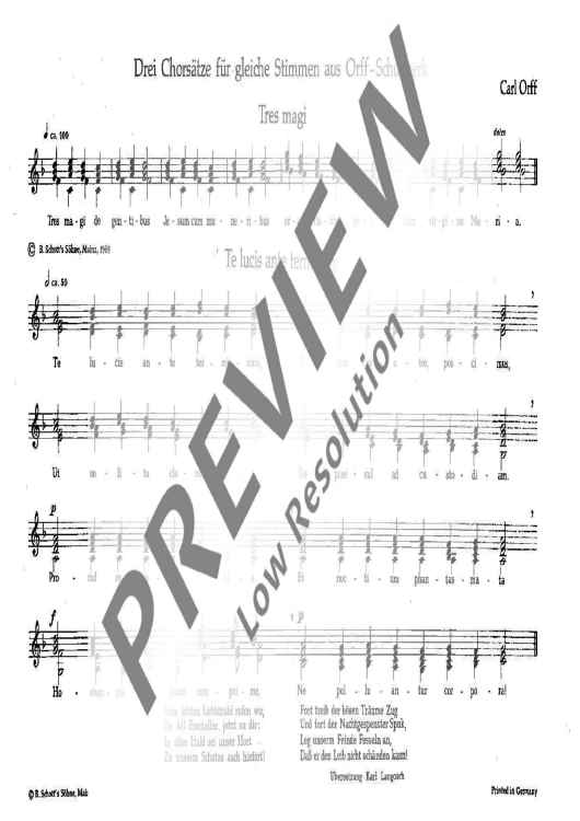 Drei Chorsätze - Choral Score