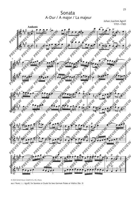 Sonata A Major - Performing Score