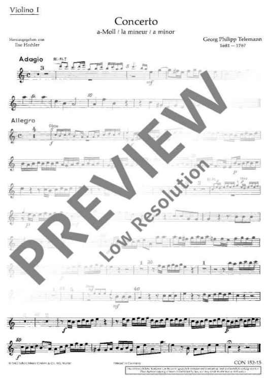 Concerto A minor - Violin I