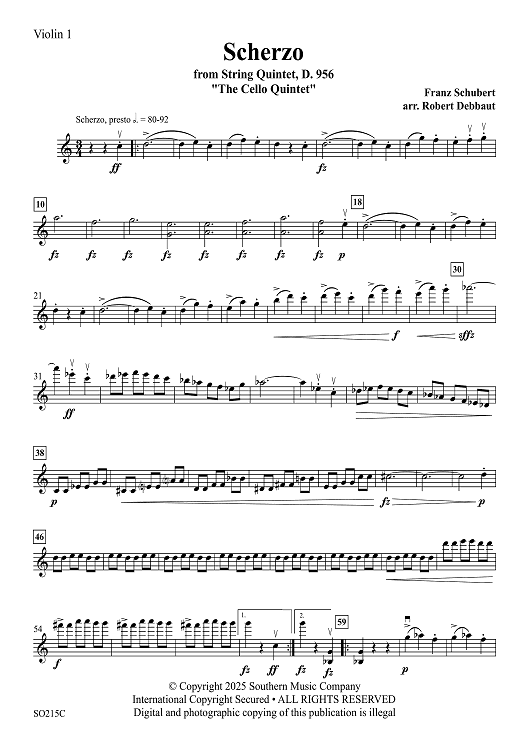 Scherzo from String Quintet, D. 956 - Violin 1