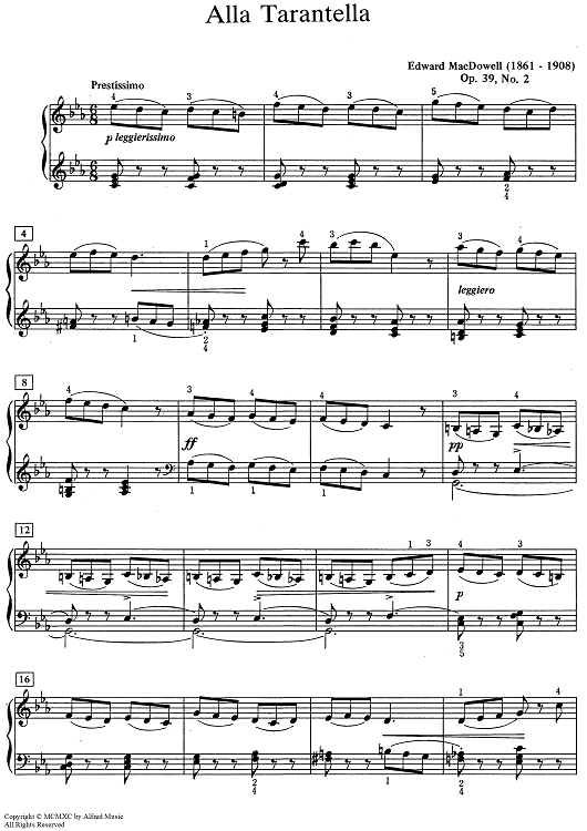 Alla Tarantella [Op. 39, No. 2]