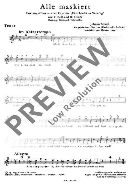 Alle maskiert - Tenor