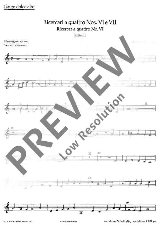 Ricercari - Treble recorder