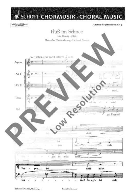 Chinesische Jahreszeiten - Choral Score