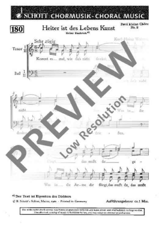 Zwei kleine Chöre - Choral Score