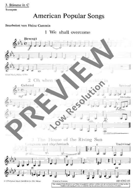 American Popular Songs - 3rd Part In C: Trumpet