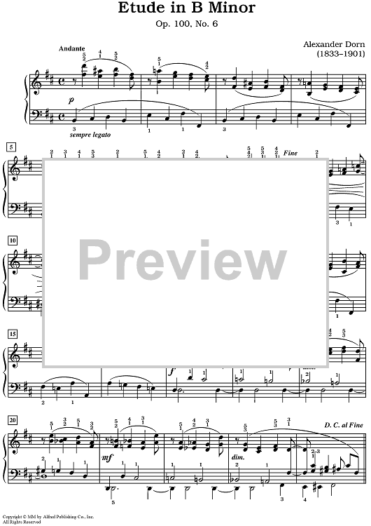 Etude in B Minor [Op. 100, No. 6]