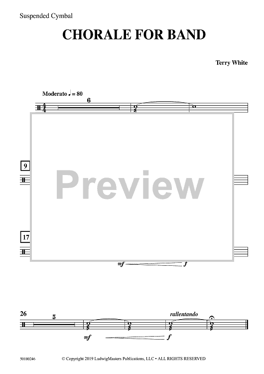 Chorale For Band - Suspended Cymbal