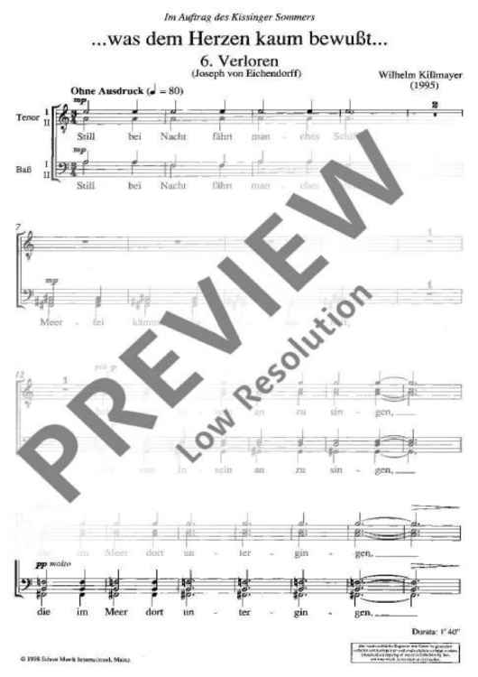 ... was dem Herzen kaum bewusst ... - Choral Score