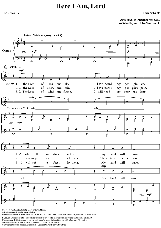 Here I Am, Lord - SATB Chorus / Organ