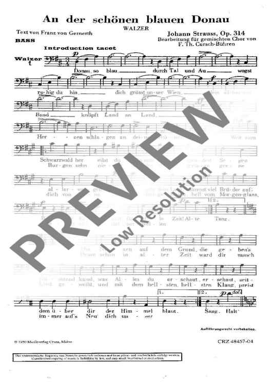 An der schönen blauen Donau - Bass