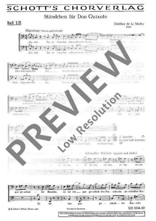 Ständchen für Don Quixote - Bass I / Ii / Iii