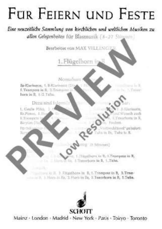 Für Feiern und Feste - Flugelhorn I In Bb