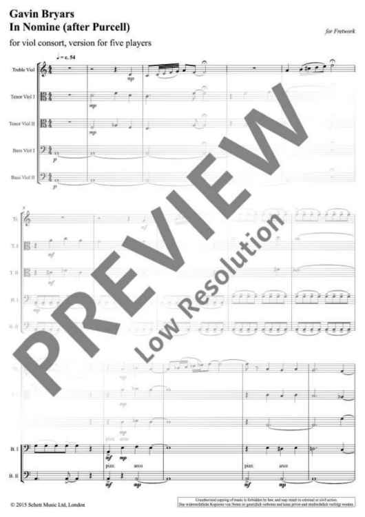 In Nomine (after Purcell) - Score and Parts