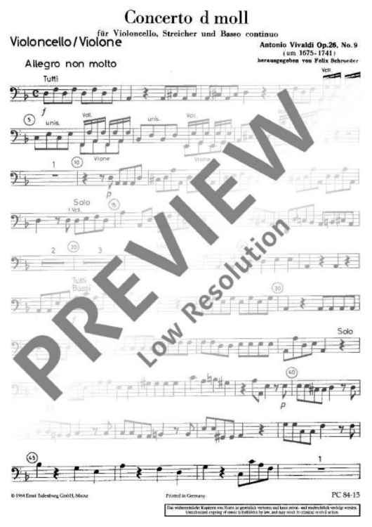 Concerto d minor - Cello/double Bass