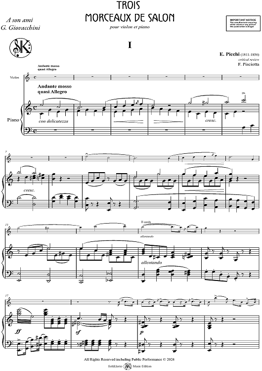 Trois Morceaux de Salon - No. 1