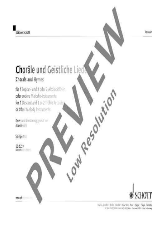 Choräle und Geistliche Lieder - Performing Score