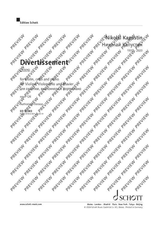 Divertissement - Score and Parts