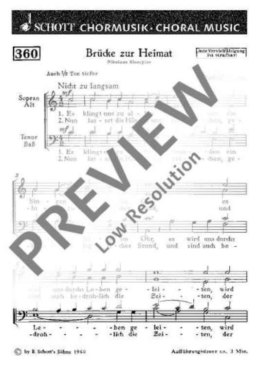 Brücke zur Heimat - Choral Score