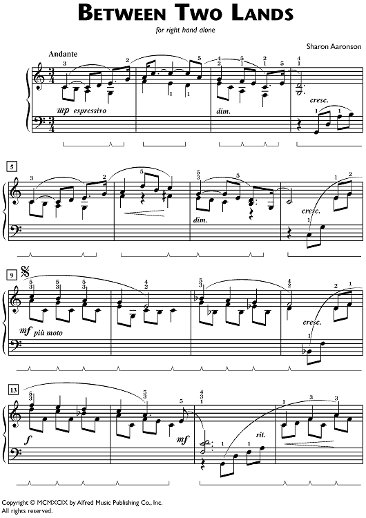 Between Two Lands (for right hand alone)