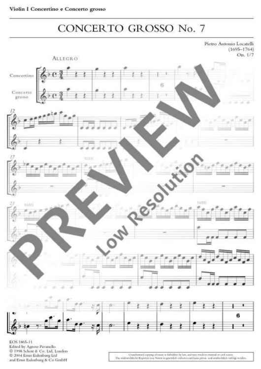 Concerto Grosso - Violin I