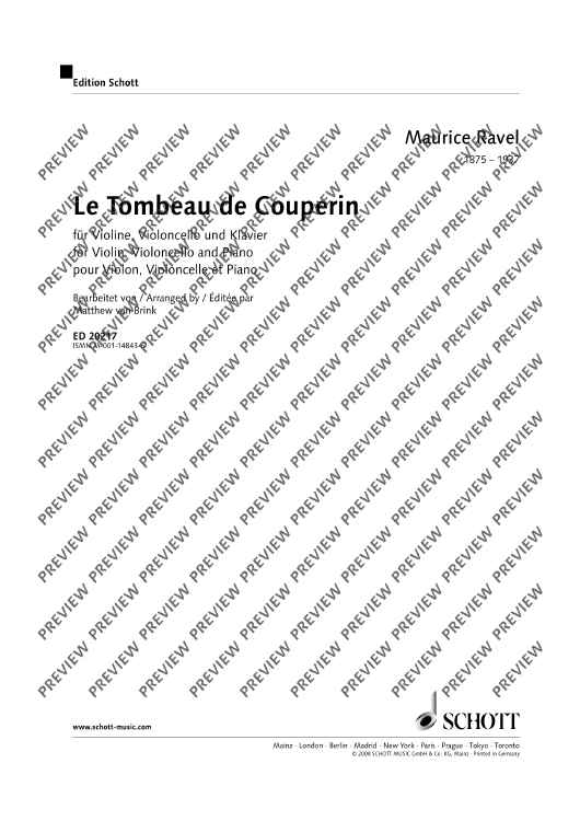 Le Tombeau de Couperin - Score and Parts