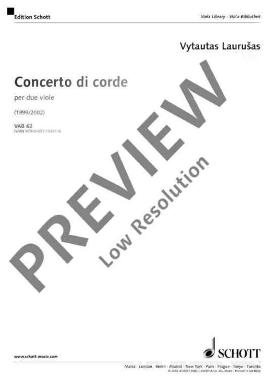 Concento di corde - Performing Score