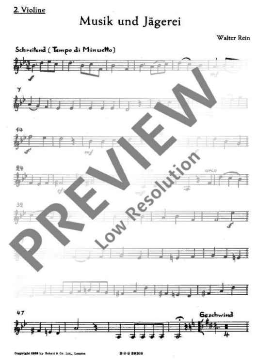 Musik und Jägerei - Violin II