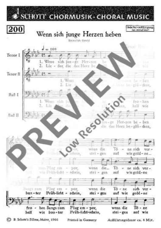 Wenn sich junge Herzen heben - Choral Score