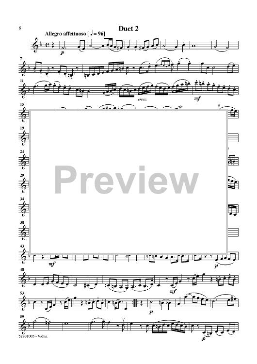 Three Duos, WoO 27 for Violin and Cello - Violin