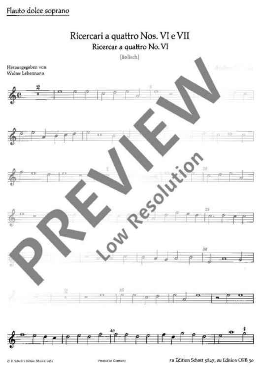 Ricercari - Descant Recorder