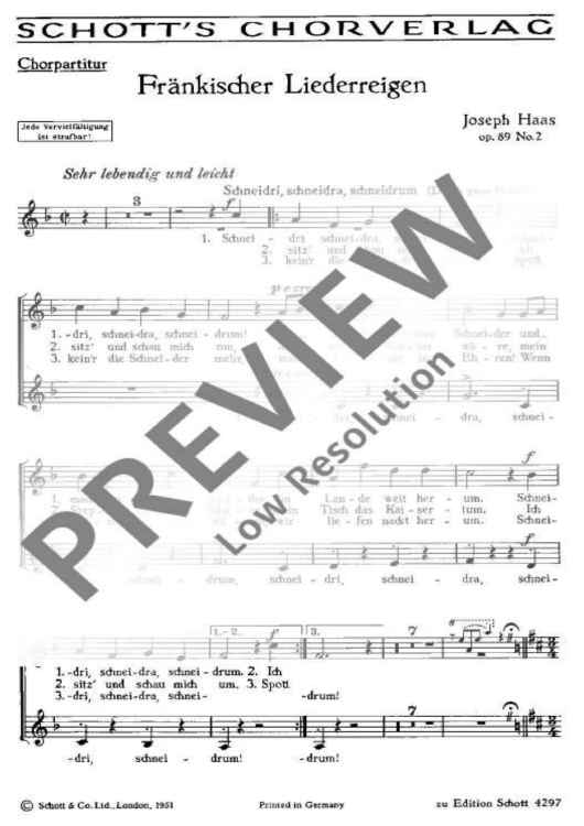 Liederreigen nach Volksweisen - Choral Score