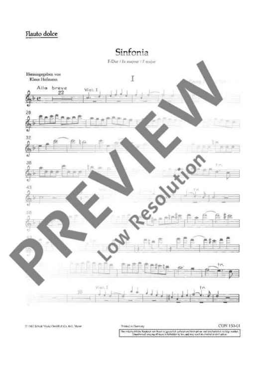 Sinfonia F Major - Treble recorder