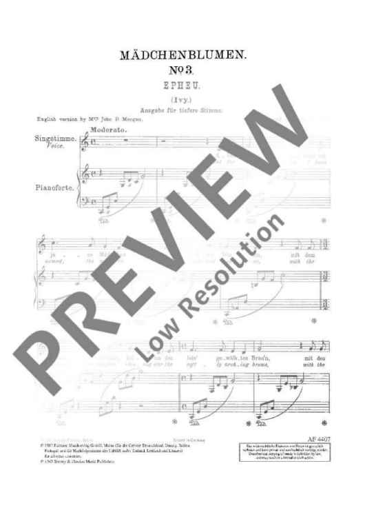 Maiden-Blossoms – Four Poems by Felix Dahn for Voice and Piano in C major