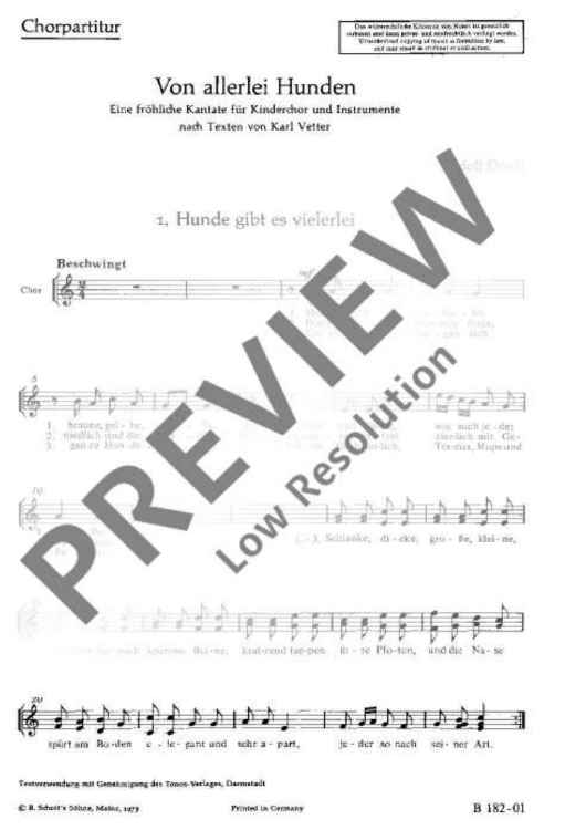 Von allerlei Hunden - Choral Score