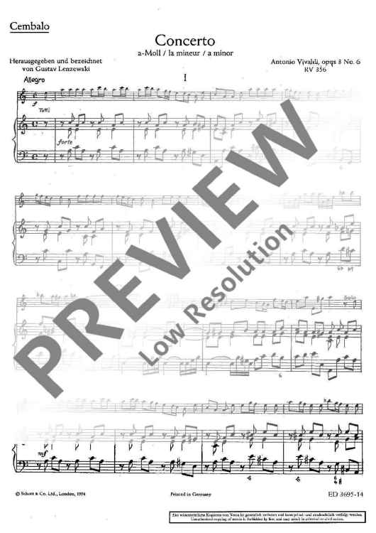 L'Estro Armonico in A minor - Harpsichord